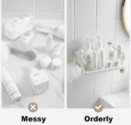 RD ENTERPRISES Multifunctional Human Shaped Storage Shelf Rack, Wall Mounted Mini Storage Rack, Creative Cute Human Shelf, Organizer for Kitchen, Bathroom, Bedroom, Study Room (Pack of 4, White) - Image 2