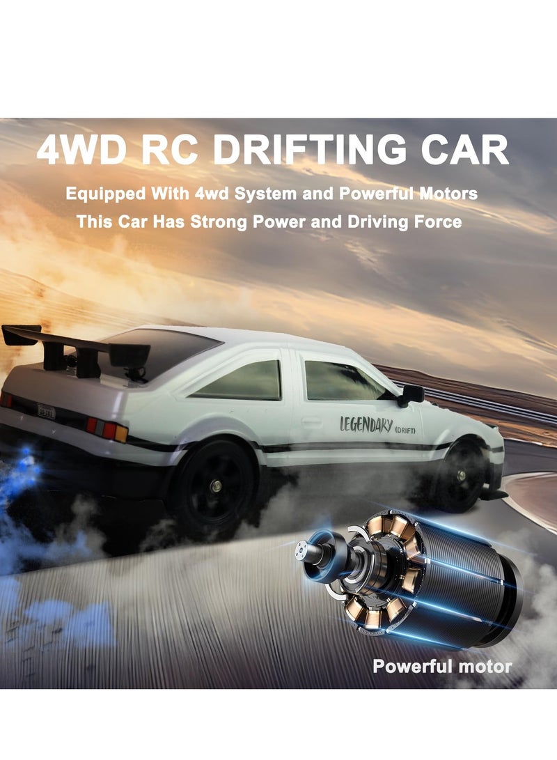 AL RAID Remote Control Car RC Drift Car, 1:16 Scale 4WD 18KM/H High Speed Model Vehicle, 2.4GHz Racing Car with LED Lights & Spray Rubber Tire, includes 2Pcs Rechargeable Batteries for Adults Boys Girls Kids - Image 3