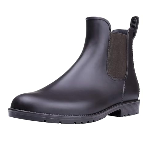 Asgard Women's Ankle Rain Boots Waterproof Chelsea Boots, Dark Brown 41 (Size 10) - Image 1