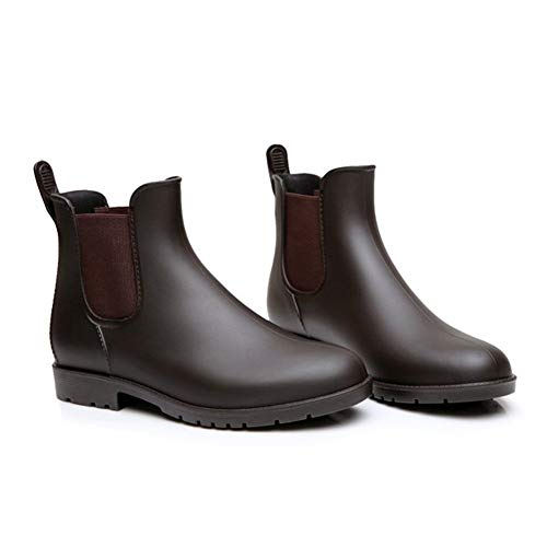 Asgard Women's Ankle Rain Boots Waterproof Chelsea Boots, Dark Brown 41 (Size 10) - Image 3