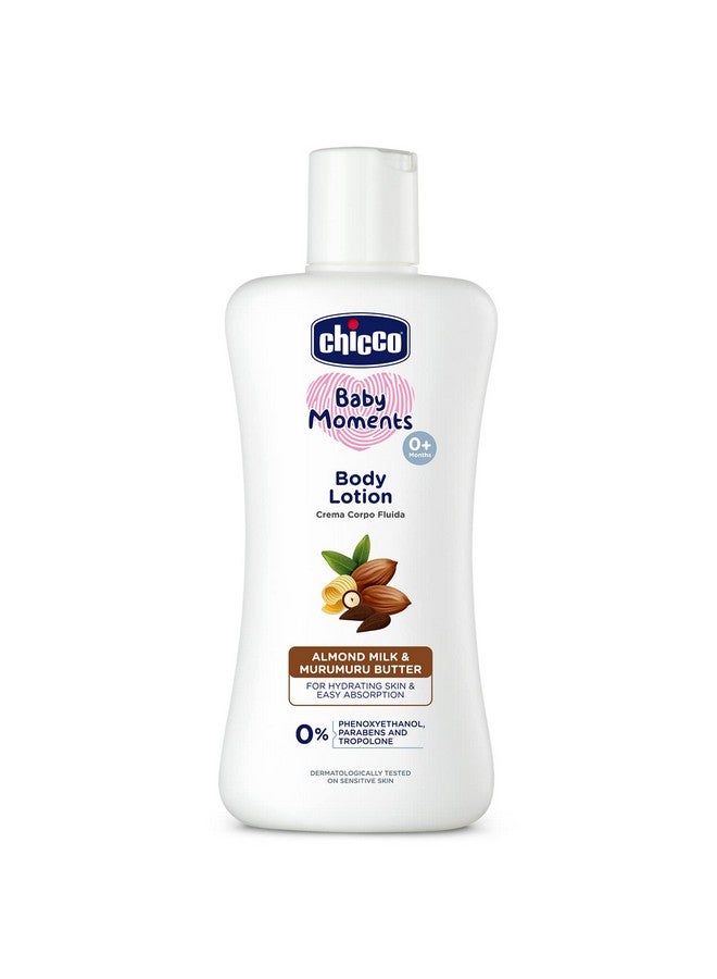 Chicco Baby Moments Body Lotion For Babies,200 Milliliters|Almond Milk & Murumuru Butter|Quick Absorb Formula With Natural Ingredients|Dermatologically Tested|Parabens & Phenoxyethanol Free-1 Count - Image 1