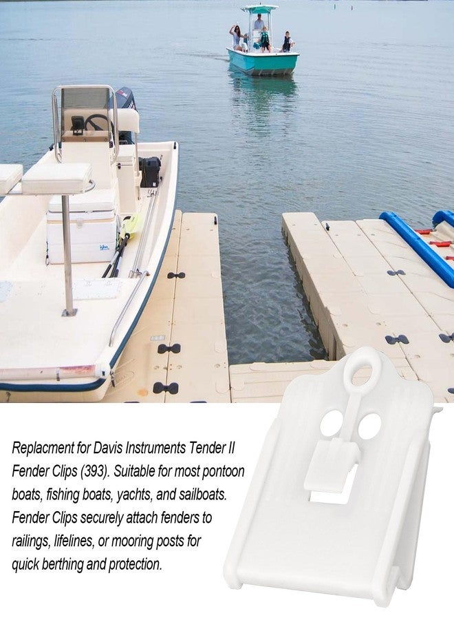 IFERLA Fender Tender II Boat Bumper Clips, Boat Clip Replacement for Davis Instruments Tender II 393, White Fender Heavy Duty Hanger Clip for 7/8" to 1" Rails Lifelines Cleats,2 Pack - Image 3