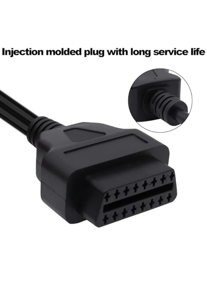 Generic كيبل وصلة انثى J1962 OBD2 OBDII بـ16 دبوس موصل انثى لفتح، كيبل تمديد لتشخيص السيارة يمكنك تركيبه بنفسك - 60 سم، عبوتان (انثى) من سايبنيمو - Image 3