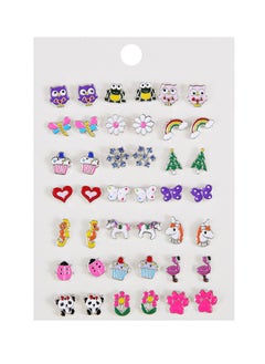 Generic 21 Pairs Hypoallergenic Stud Earrings Set for Girls Sensitive Ears With Stainless Steel Post in Vivid Colors and Multistyles  - Image 1