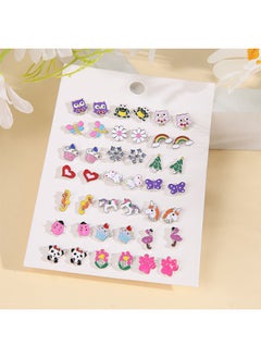 Generic 21 Pairs Hypoallergenic Stud Earrings Set for Girls Sensitive Ears With Stainless Steel Post in Vivid Colors and Multistyles  - Image 3