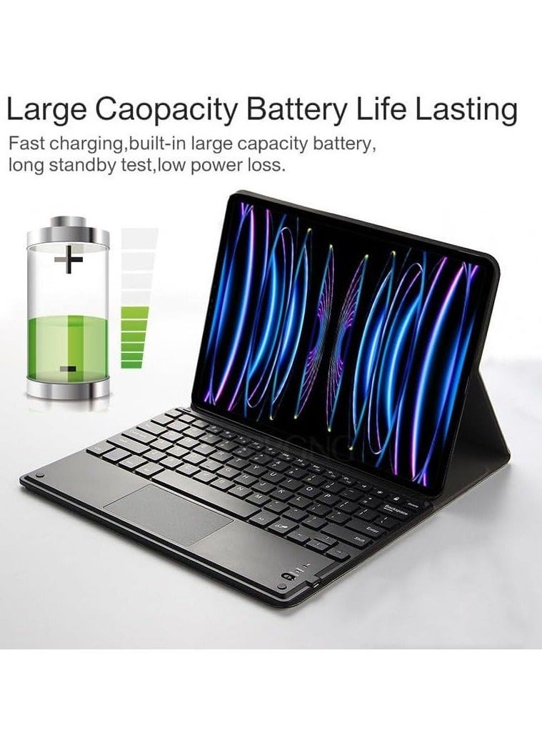 General - Keyboard Cover Compatible with Lenovo Tab P12/Xiaoxin Pad Pro 12.7 inch 2023 (TB-370FU/TB-371FC), Leather Tablet Case with Removable Bluetooth Keyboard & Trackpad Mouse - Image 1