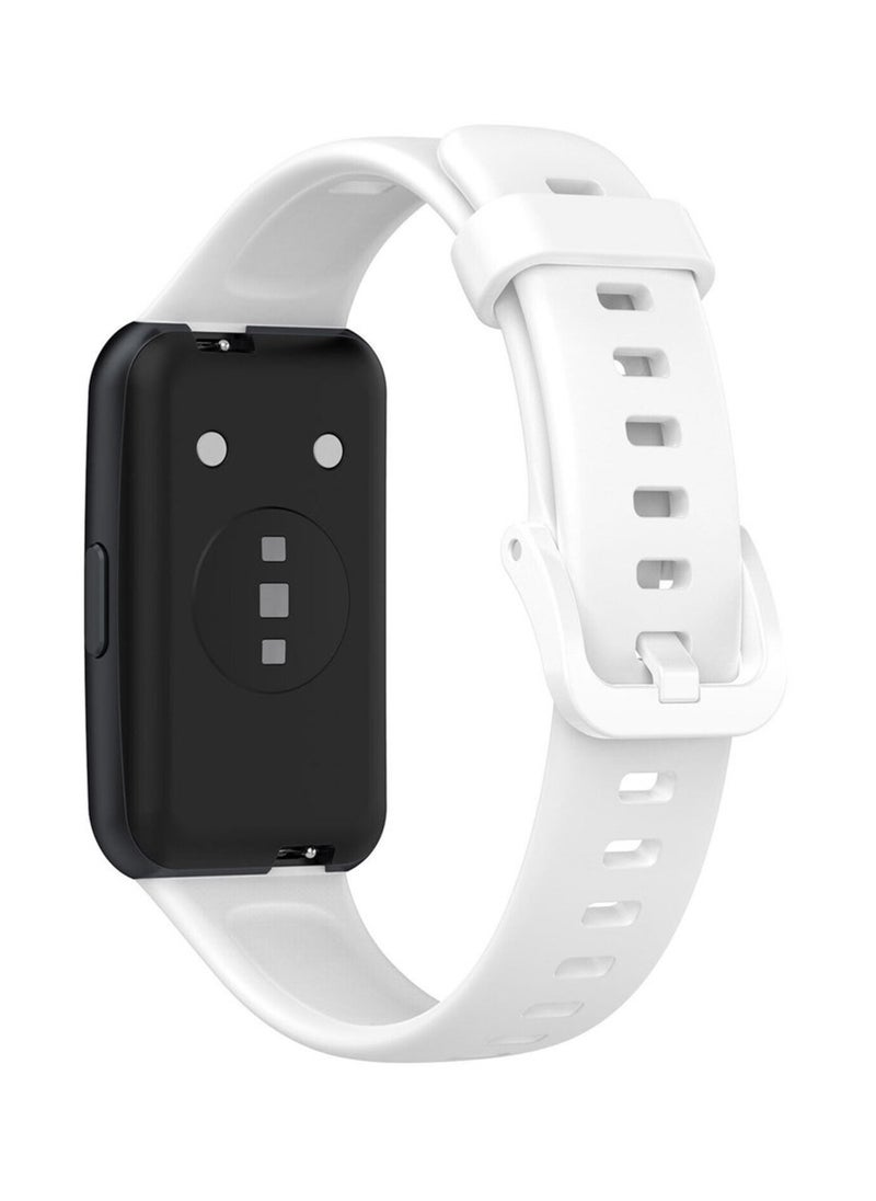 Generic - Huawei Band 7 Strap Soft Silicone Replacement Strap Compatible with Huawei Band 7 White - Image 1