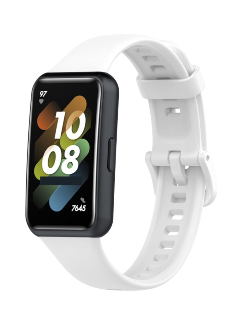 Huawei Band 7 Strap Soft Silicone Replacement Strap Compatible with Huawei Band 7 White - Image 4
