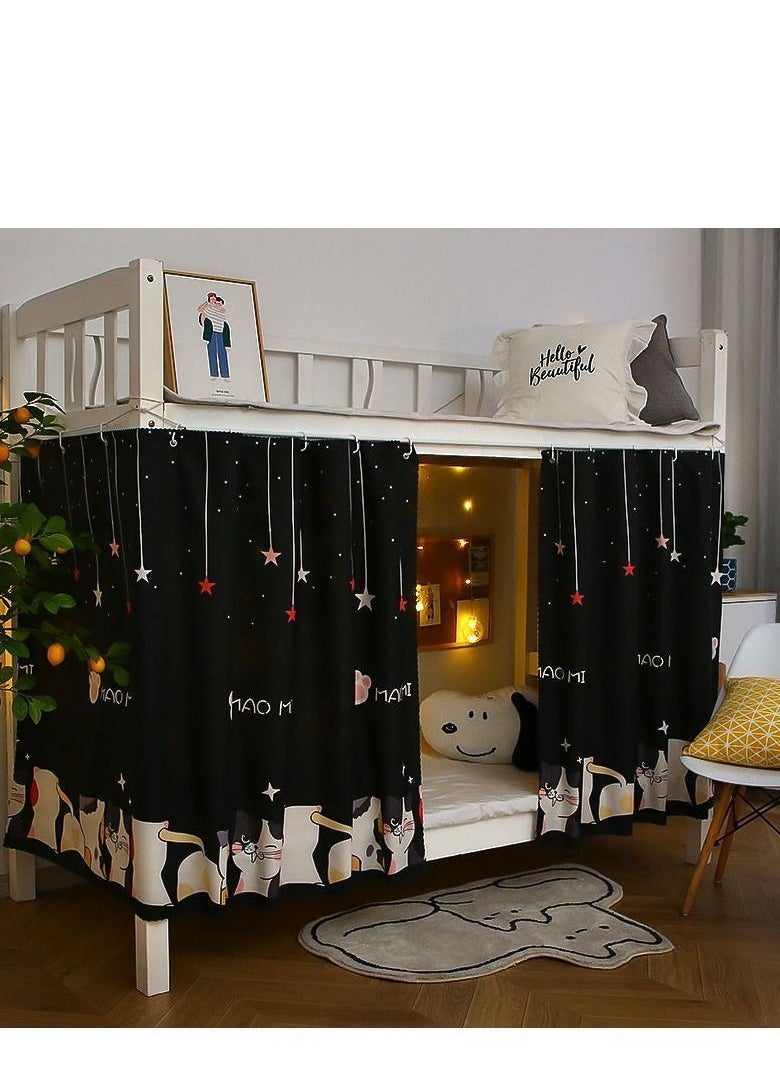 Bluejw - Lower Deck Curtain Outer Space Design Cotton Black/White - Image 1