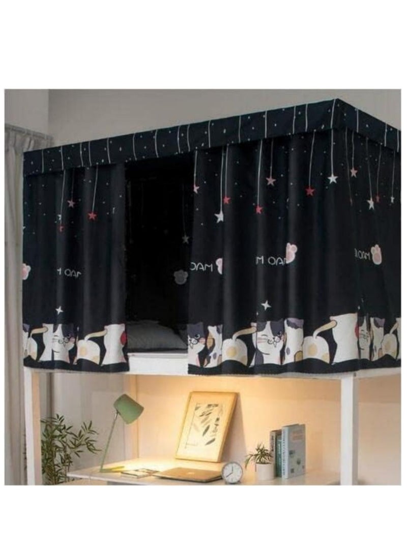 Bluejw - Lower Deck Curtain Outer Space Design Cotton Black/White - Image 1