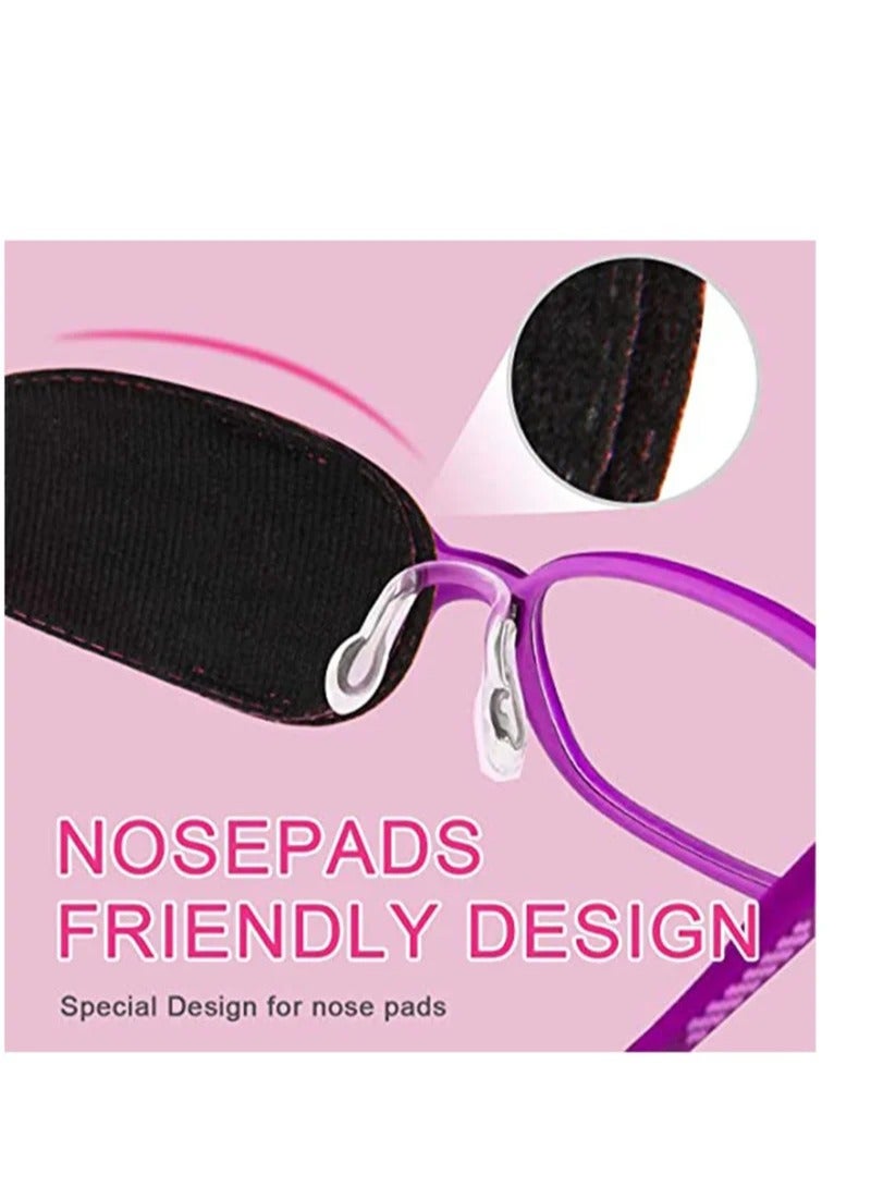 general 4 Pcs Glasses Eye Patch for Kids Right and Left Eye Patch for Glasses, Reusable Lazy Eye Patch for Lazy Eye Amblyopia Strabismus and After Surgery （Red) - Image 4