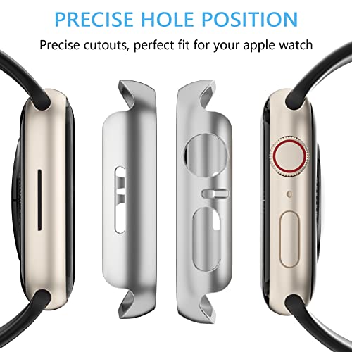 COMMUTER [3 Pack] Privacy Screen Protector for Apple Watch 8 ＆ Apple Watch 7 45mm, Hard PC Ultra-Thin Case with Built-in Anti-Peeping Tempered Film for Apple Watch Series 8/7 45mm, Black/Clear/Blue - Image 3