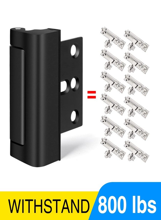Fcicarn Home Security Door Lock, Fcicarn Childproof Door Reinforcement Lock with 8 Screws, 3 Inch Stop Withstand 800 lbs for Inward Swinging Door, Upgrade Night Lock to Defend Your Home (Black) - Image 3