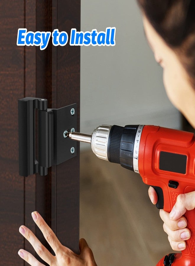 Fcicarn Home Security Door Lock, Fcicarn Childproof Door Reinforcement Lock with 8 Screws, 3 Inch Stop Withstand 800 lbs for Inward Swinging Door, Upgrade Night Lock to Defend Your Home (Black) - Image 5