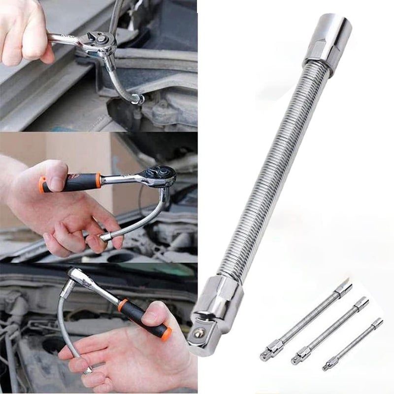 klarako 2021 New Electric Wrench Sleeve Universal Extension Rod, 1/4, 3/8, 1/2 Universal Socket Wrench Set, Bendable Flexible Extension Bar Shaft (1/2) - Image 1
