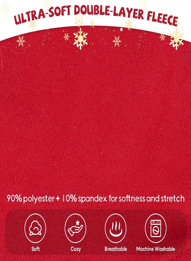 دينتران غطاء رأس للكلاب من دينترون مع وشاح - غطاء أذن من الصوف الدافئ للكلاب متوسطة الحجم، زي عيد الميلاد قابل للتعديل مع كرة صوفية، أحمر (مقاس متوسط: محيط الرأس من 10 إلى 13 بوصة) - Image 4