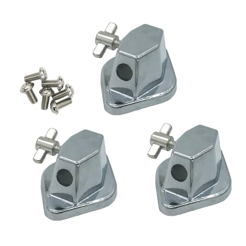 TUOREN 3 Pack Floor Tom Leg Mount Bracket with Screws Metal Tom Leg Base Floor Tom Leg Clamp Holder Percussion Drum Base Hardware Brackets - Image 2