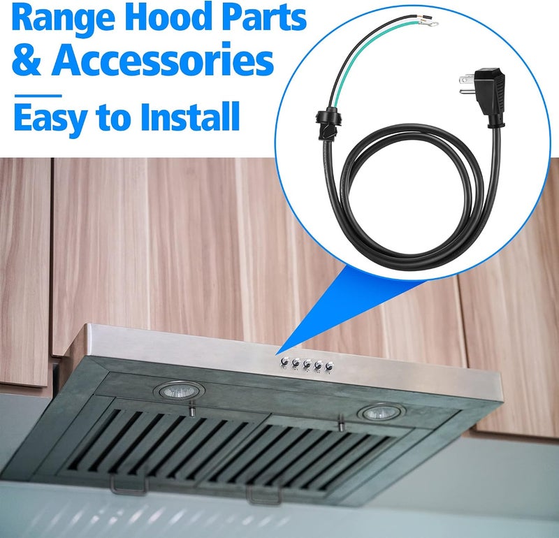Dreyoo HCK44 Range Hood Power Cord Kit, Convert Your Range Hood to Plug in, Hardwire to Plug in Conversion Kit Replacement, Compatible with Broan, Nutone and Other Range Hood - Image 3