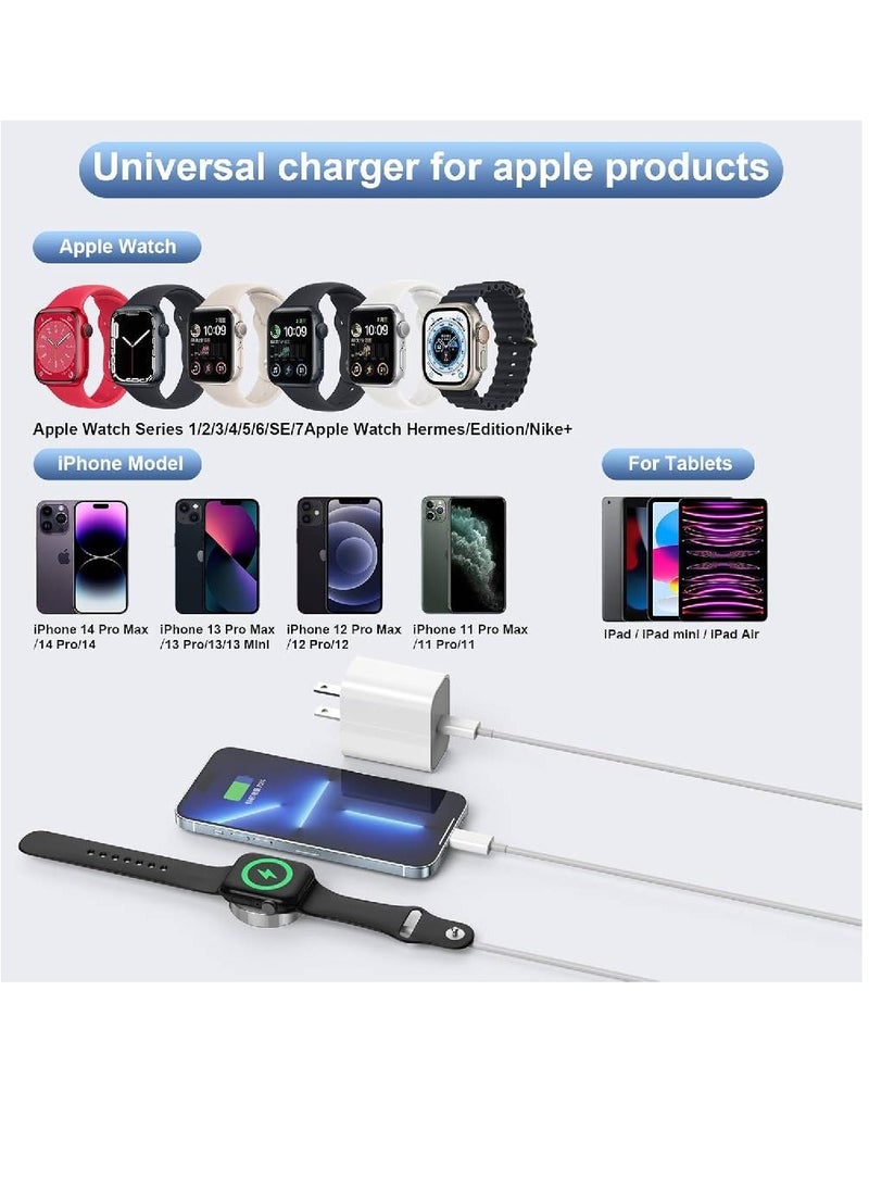 GENNEXT - USB C Charger for Apple Watch, 20W PD Fast Wall Charger Power Adapter with 2-in-1 iWatch Magnetic Charging Cable Compatible with Apple Watch Series 8/7/6/SE/5/4/3/2, iPhone 14/13/12/11/Pro/Max/Xs/XR/8 - Image 1