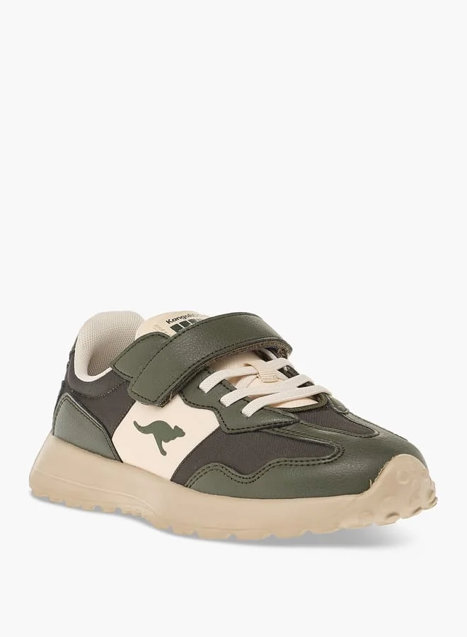 kangaROOS Boys' Panelled Sports Shoes with Hook and Loop Closure