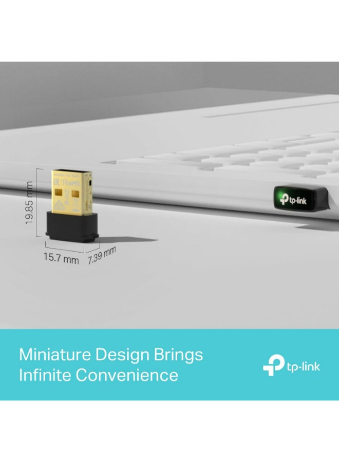تي بي لينك محول USB 2.0 لاسلكي AC1300 Nano MU-MIMO ثنائي النطاق بتصميم مصغر يدعم Windows 10/8.1/8/7 وMac OS 10.15 والإصدارات الأقدم وWPA3 عالي الأمان والإعداد السهل (Archer T3U Nano) - Image 4