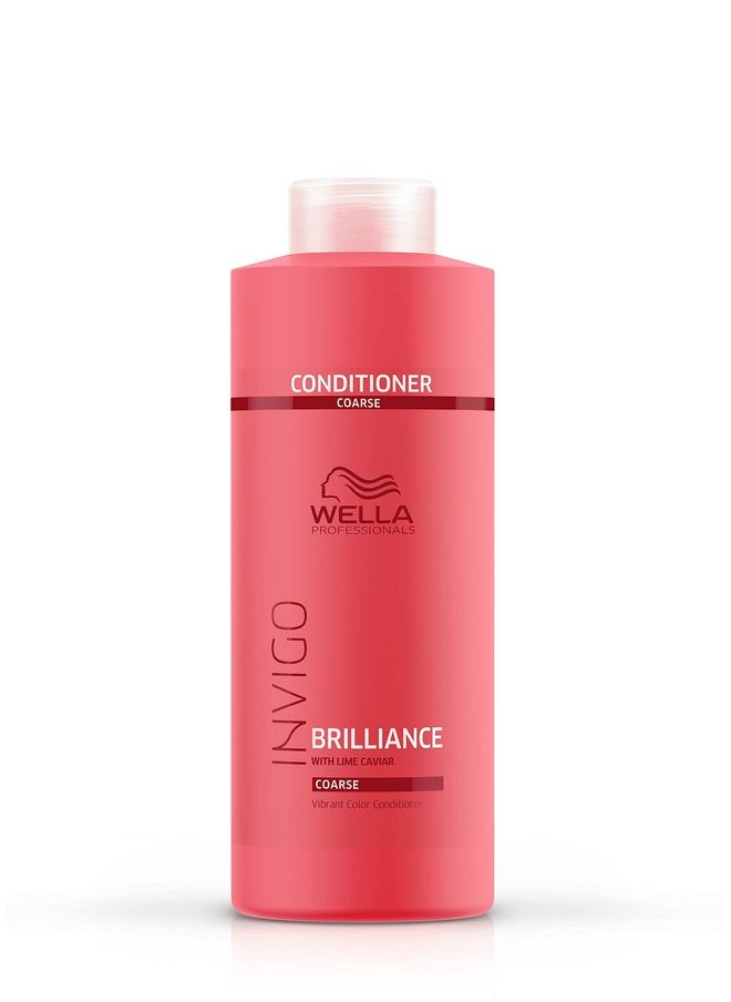 Wella Professionals Invigo Brilliance Conditioner For Coarse Colored Hair Color Protecting & Color Vibrancy Conditioner 33.8 Fl Oz  - Image 1