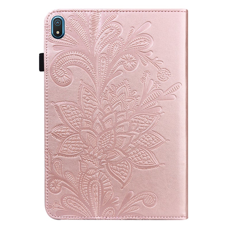 erorex For Nokia T20 10.4 2021 Lace Flower Embossing Pattern Leather Tablet Case(Pink) - Image 2