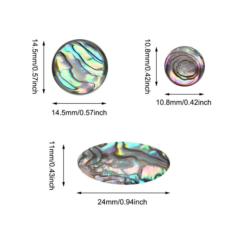 Saxophone Key Button Inlays: 9-Piece Abalone Material, Colorful Durable Design, 3 Sizes Included - Decorative Comfortable Replacement Accessory for Saxophone Players - Image 2