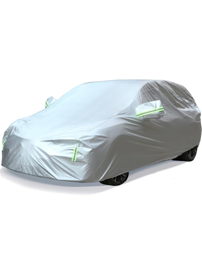 Toriseek Car Cover All Weather Full Cover for Car Waterproof & Windproof & UV Protection Scratch Resistant Outdoor Cover with Reflective Strips Universal Gray Car Cover for SUV - Image 1