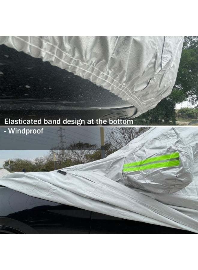 Toriseek Car Cover All Weather Full Cover for Car Waterproof & Windproof & UV Protection Scratch Resistant Outdoor Cover with Reflective Strips Universal Gray Car Cover for SUV - Image 5