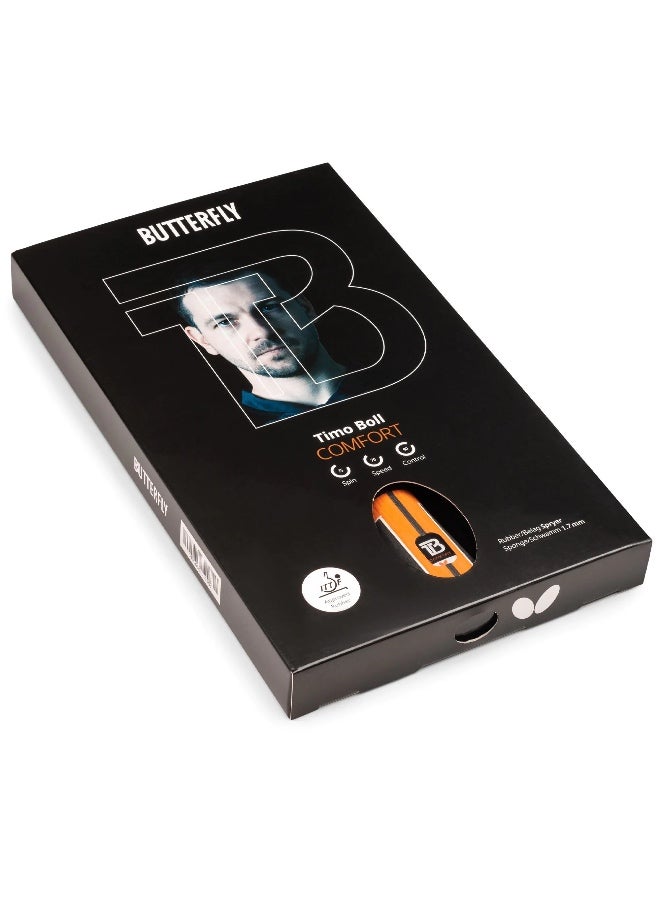 Butterfly Timo Boll Comfort Table Tennis Racket| High Control and Versatile Offense for Club Beginners and Advanced Players with Medium-Fast Grippy Rubbers - Image 1