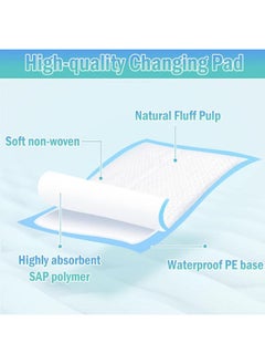 Generic 100 Pack Baby Disposable Bed Pads Heavy Absorbency Pads Quilted Fluff and Polymer Underpad Bed Cover for Bedwetting Incontinence Furniture Waterproof  Pads  - Image 3