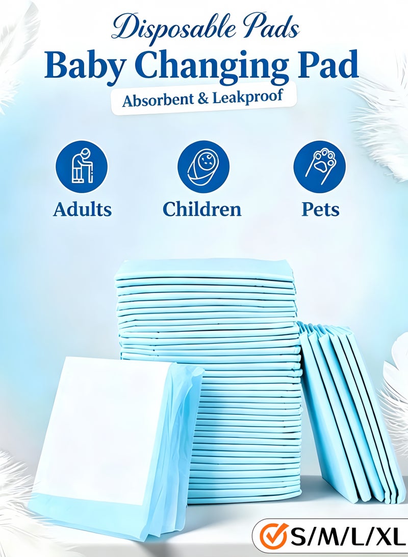 Berma Baby Disposable Changing Pads,S/M/L/XL Baby Disposable Pads,Leakproof Adults Incontinence Bed Pads,Extra Large Puppy Pee Training Pad,Incontinence Underpads,Super Absorbent Protection,Leakproof Quick Drying,For Kids,Adults,Elderly and Pet - Image 1