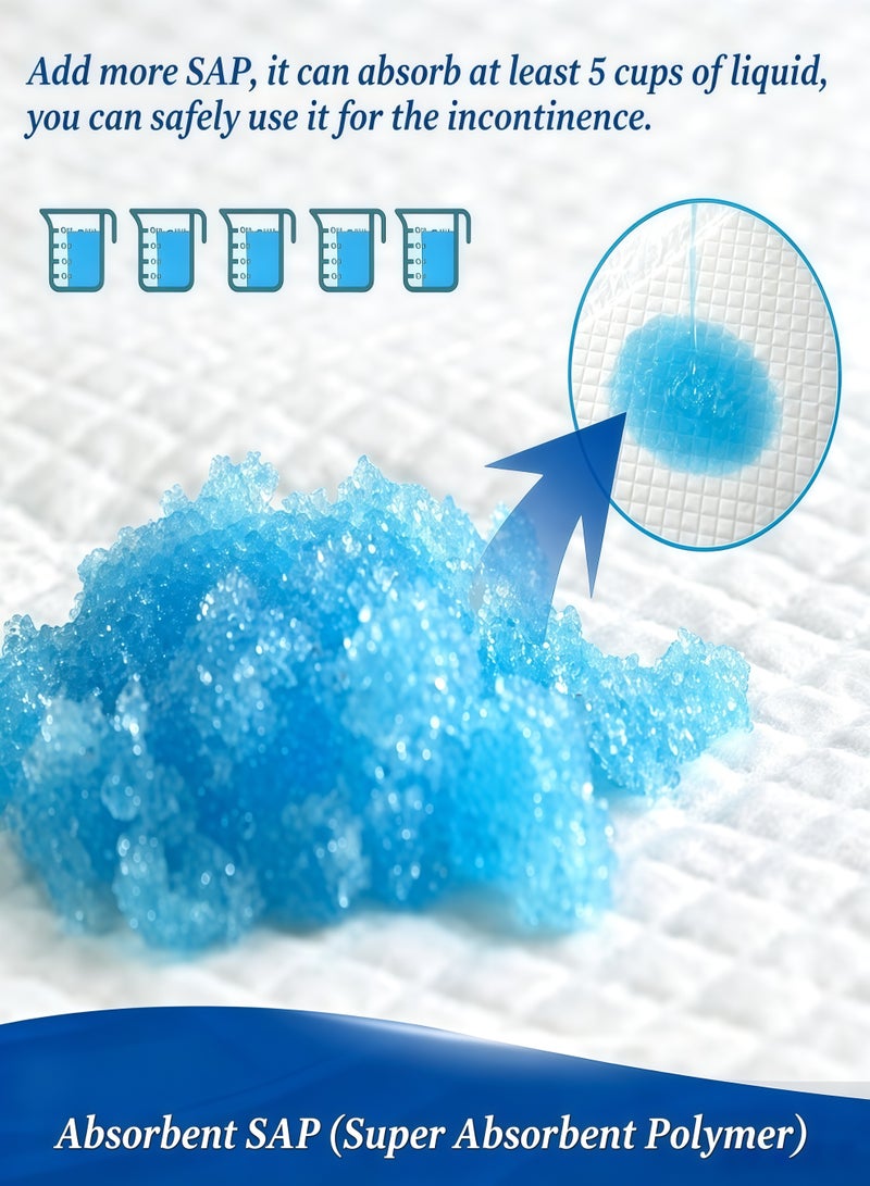 Berma Baby Disposable Changing Pads,S/M/L/XL Baby Disposable Pads,Leakproof Adults Incontinence Bed Pads,Extra Large Puppy Pee Training Pad,Incontinence Underpads,Super Absorbent Protection,Leakproof Quick Drying,For Kids,Adults,Elderly and Pet - Image 4