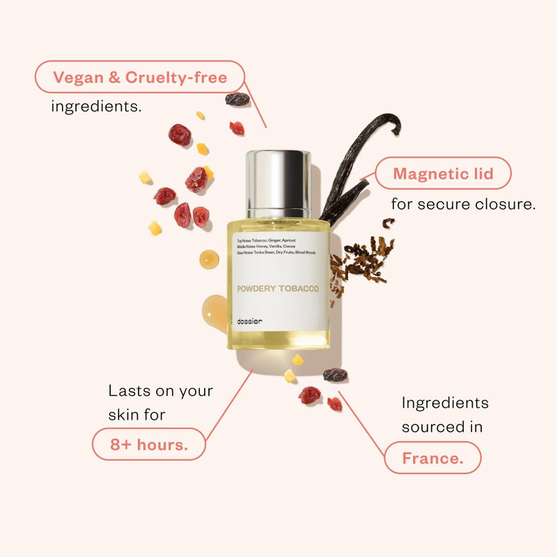 Dossier - Powdery Tobacco -Eau de Parfum - Inspired by T.Ford Tobacco Vanille - Perfume Luxury - Pure Infused - Unisex - Fragrance 1,70z (Spray 50ml) - Image 2