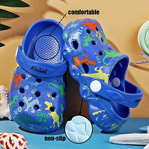 INMINPIN Kids Cute Clogs Cartoon Garden Shoes Boys Girls Slides Slippers Indoor Outdoor Children Water Shower Beach Pool Sandals,Blue,7-8 Toddler,Kids - Image 4