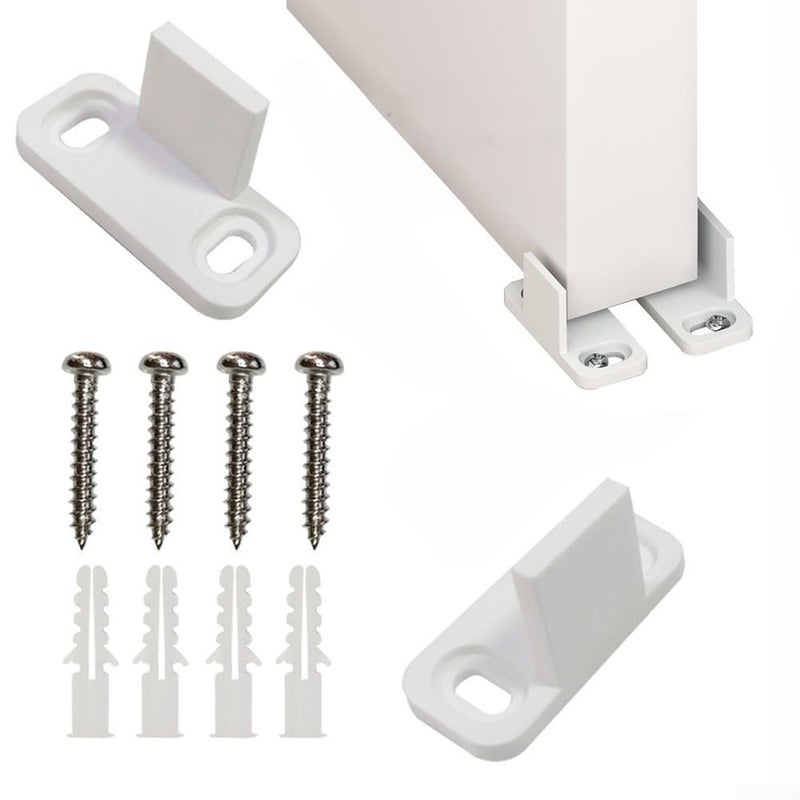 2 Pack White Adjustable Floor Guide For Sliding And Barn Doors Silent Stabilizer - Image 2