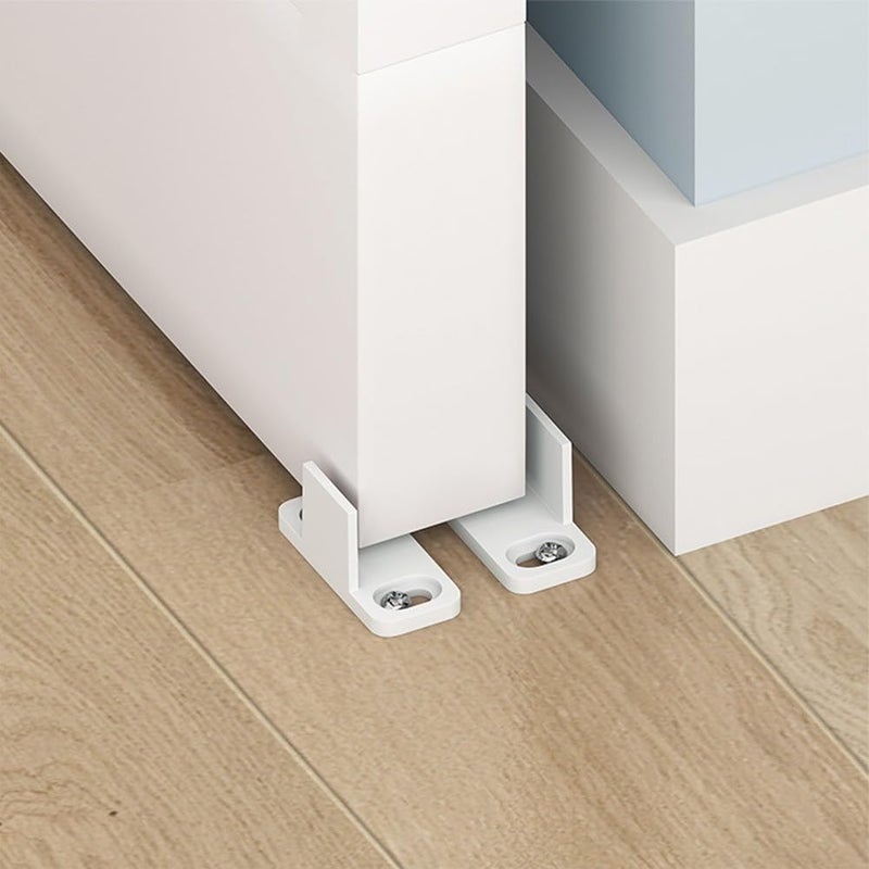 2 Pack White Adjustable Floor Guide For Sliding And Barn Doors Silent Stabilizer - Image 5