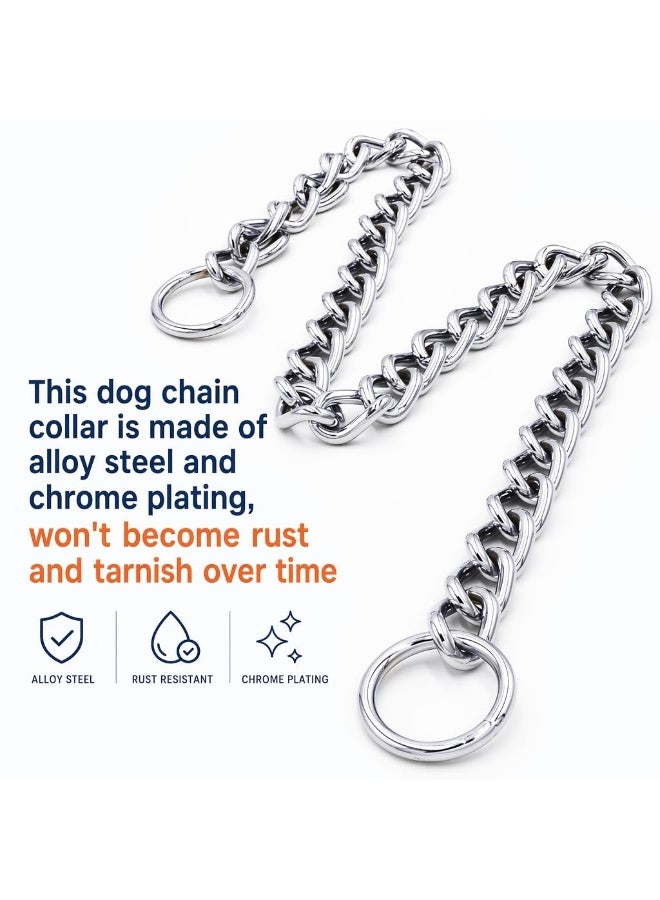 Choke Collar Slip P Chain,Heavy Chain Metal Training Choke Collars, Adjustable Weather Proof Alloy Steel Necklace for Small Medium Large - Image 1