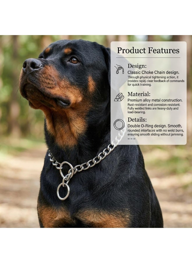 Choke Collar Slip P Chain,Heavy Chain Metal Training Choke Collars, Adjustable Weather Proof Alloy Steel Necklace for Small Medium Large - Image 4