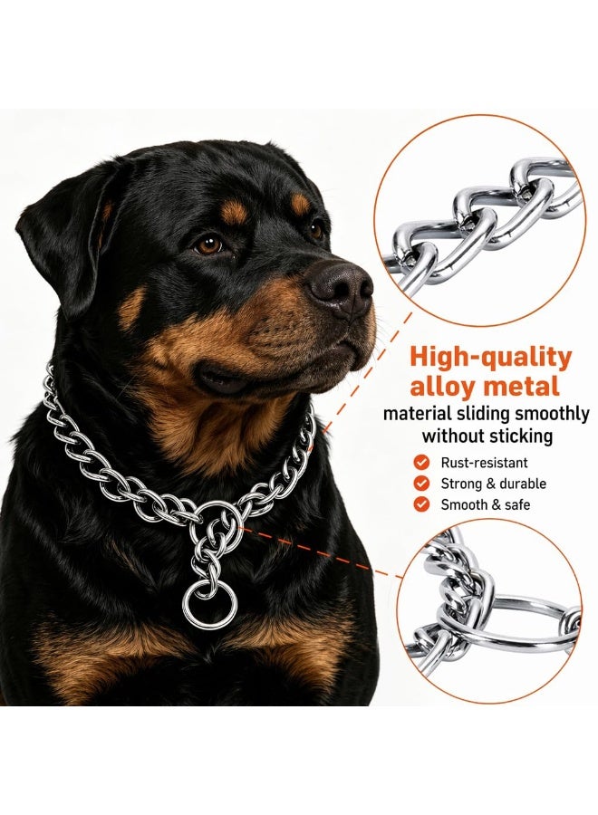 Choke Collar Slip P Chain,Heavy Chain Metal Training Choke Collars, Adjustable Weather Proof Alloy Steel Necklace for Small Medium Large - Image 3