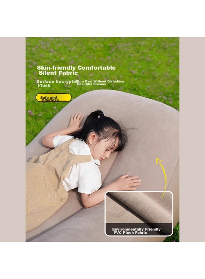 Primitive Man Yuanren Inflatable Sofa, Outdoor Air Bed, Lazy Air Portable Automatic Home Lounger, Camping Supplies, Earth Gray - Image 3