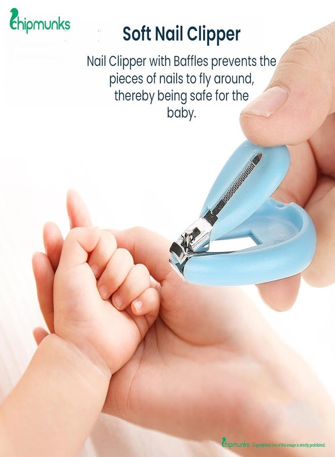 Chipmunks Grooming Kit for New Born Baby - Nail Cutter - Rounded Scissors - Baby Nail Filer - Tweezer - Kids Accessories Set - Ideal for Travelling & Home Use - Accessories Set To Keep Infants & Toddlers Clean - Perfect Nursery Gift (Blue, Pack of 4) - Image 4