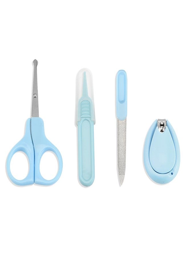 Chipmunks Grooming Kit for New Born Baby - Nail Cutter - Rounded Scissors - Baby Nail Filer - Tweezer - Kids Accessories Set - Ideal for Travelling & Home Use - Accessories Set To Keep Infants & Toddlers Clean - Perfect Nursery Gift (Blue, Pack of 4) - Image 1
