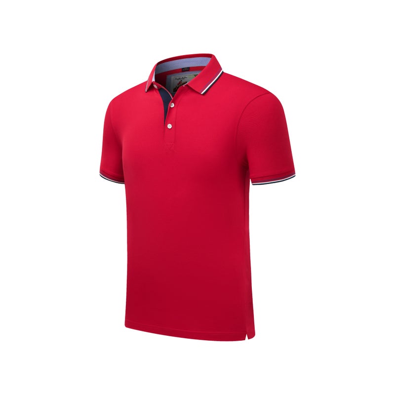 Summer color lapel activity cultural shirt embroidery T-shirt printing logo corporate advertising shirt work clothes custom work clothes Rose Red 