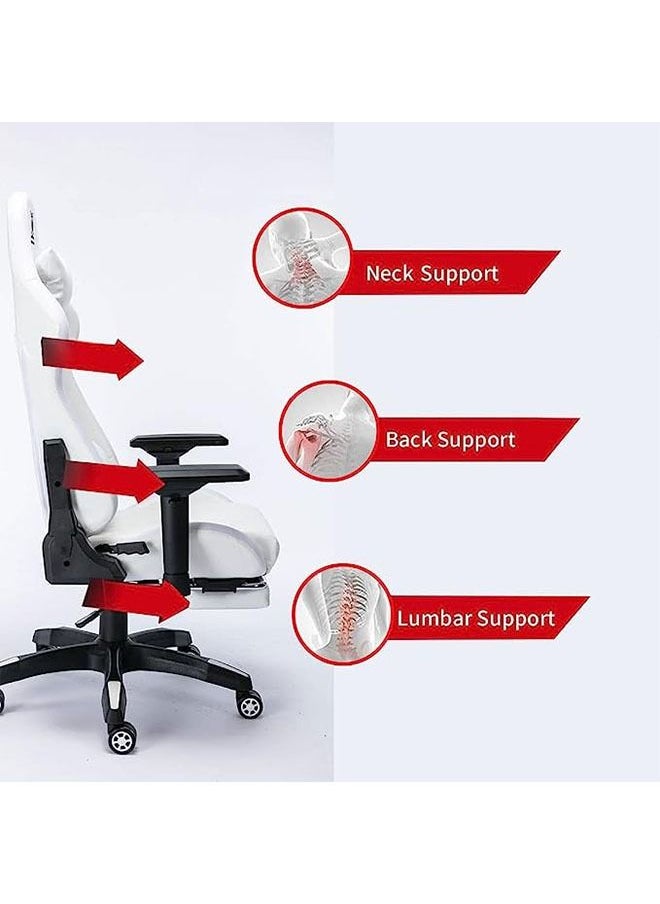HQ-GAMING - Game Chair with LED Light RGB Gaming Chair with Footrest Large Ergonomic Computer Desk Chair Video Game Chair for Adults Teens for Gaming Live Streaming Room - Image 1