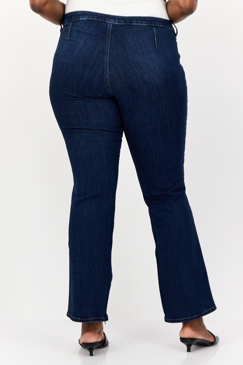 Universal Thread Women Bootcut Fit Washed Stretchable Denim Jeans, Blue - Image 4