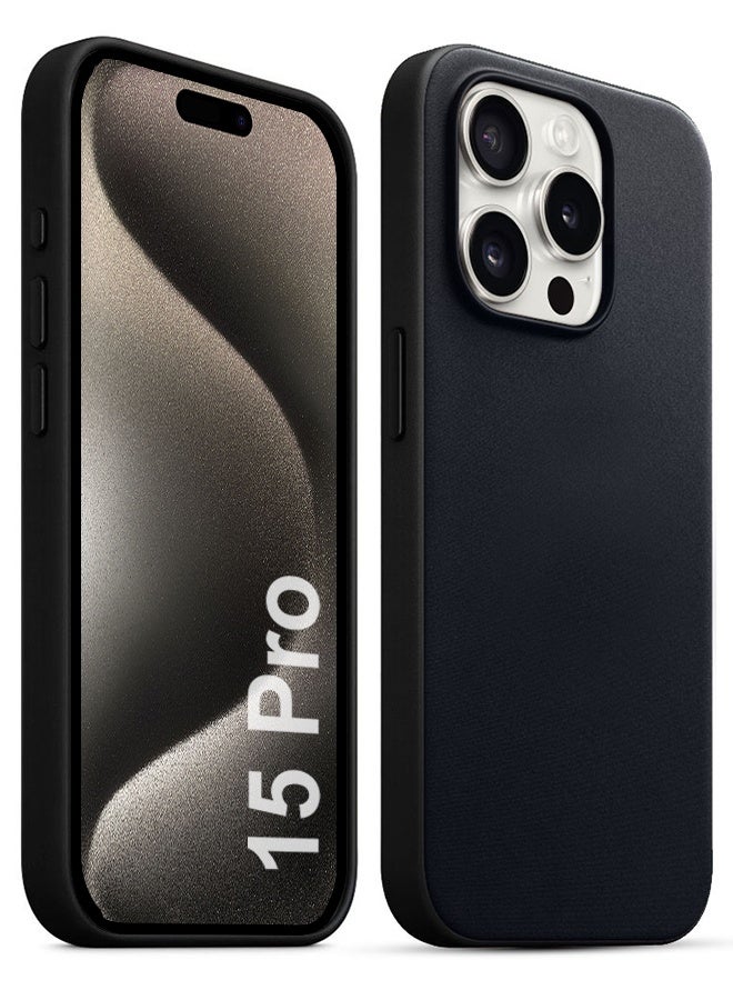 CATANES 2 Packs For iPhone 15 Pro Case and Screen Protector FineWoven Case with MagSafe Durable and Heavy Protection Black - Image 2