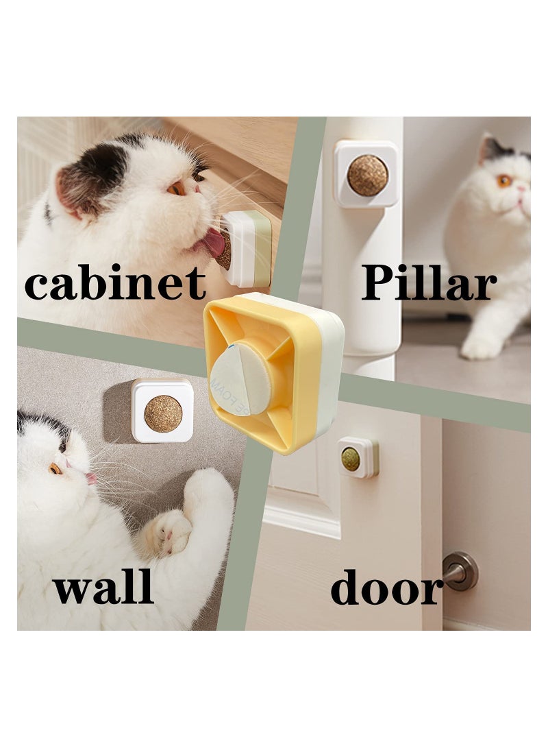 Zikra 3 Pcs Catnip Toys, Removable Catnip Spin Self Healing Wall Balls, Silvervine Catnip Balls, Cat Licks an Edible Kitten Toy, Safe and Healthy Kitty Chew Toys, Teeth Cleaning Dental Cat Ball Toy - Image 4