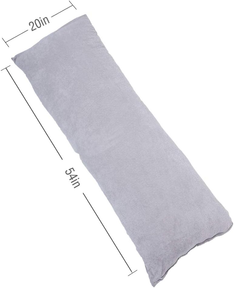 1 MIDDLE ONE Full Size Body Pillow, Large Bed Sleeping Pillow for Side Sleeper, Long Pillow Insert with Breathable Velour Cover, 20x54 Inches (Grey) - Image 1